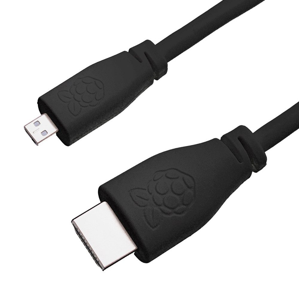 offizielles Raspberry Pi Micro HDMI Kabel, schwarz, 1,0m HDMI-Adapter