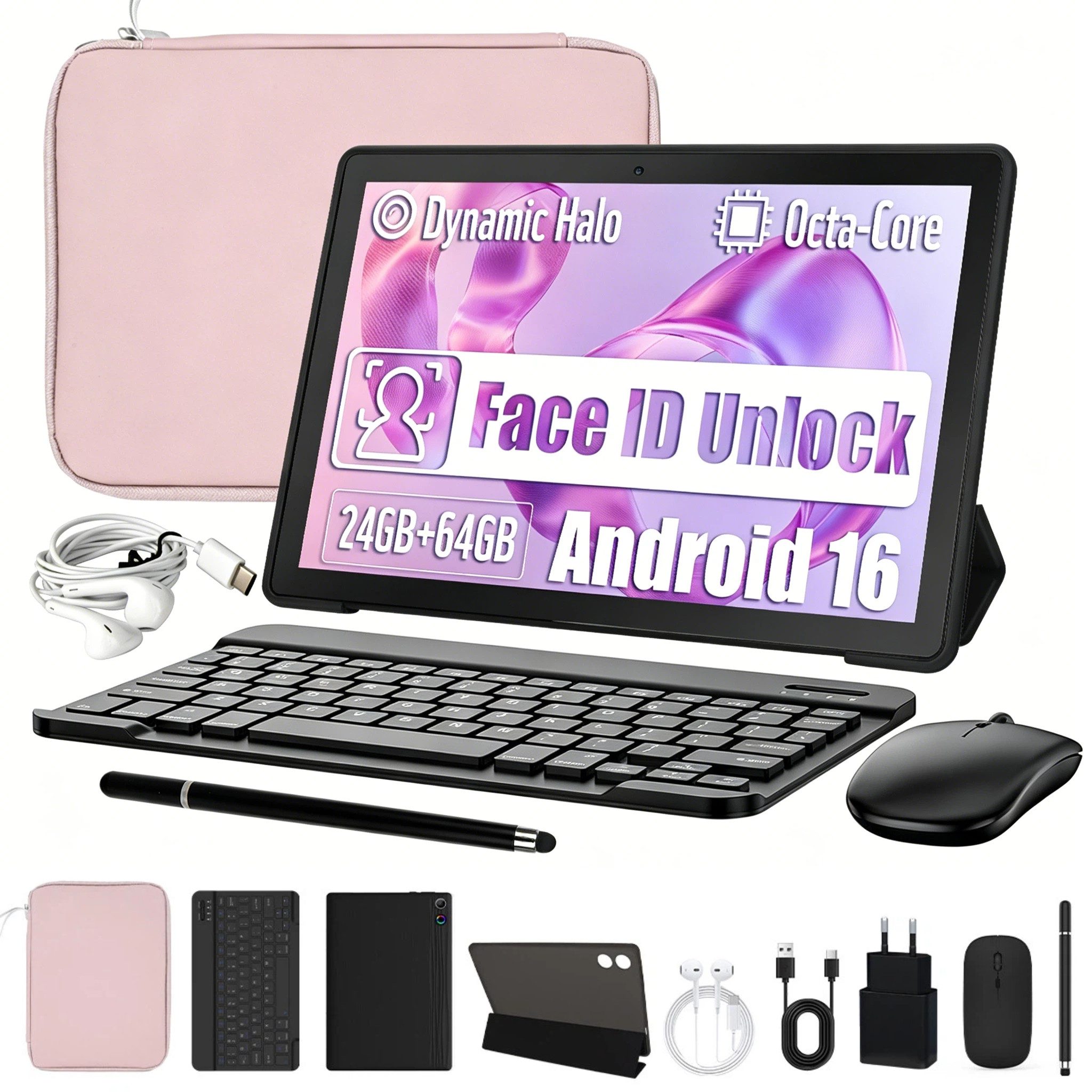 BUFO 10,1'', 64GB, mit Tastatur Stift Maus Hülle, Android 15/16, WiFi 6 Tablet (10", 64 GB, Android 16, WiFI 6, HD IPS, 24(3+21)GB RAM, mit Tastatur/Stift/Maus/Hülle/Kopfhörer)