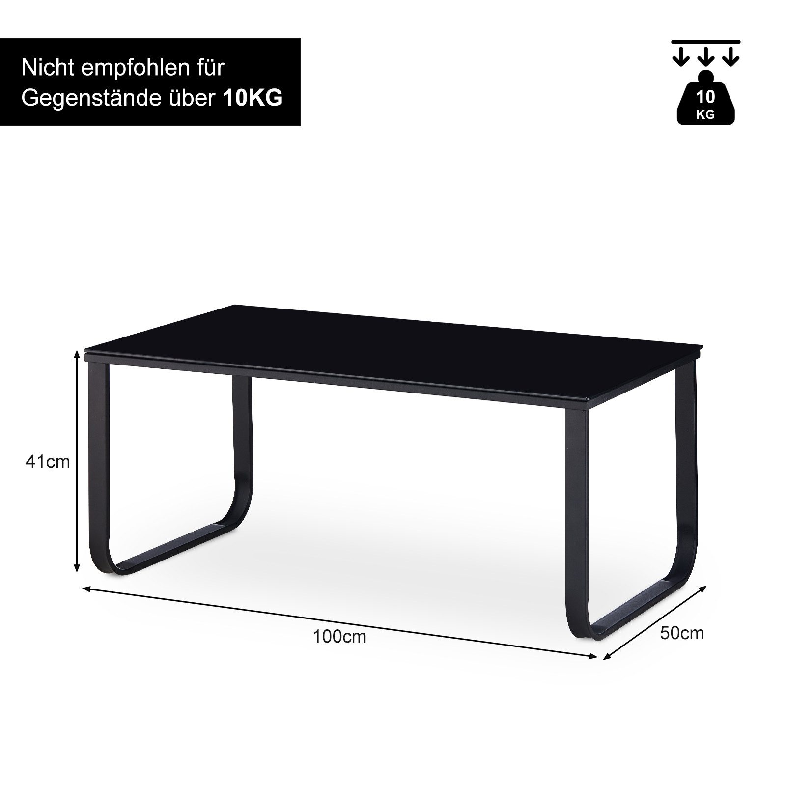 Ofcasa Couchtisch Kaffeetisch, 100x50x42cm Glastisch, Beistelltisch günstig online kaufen