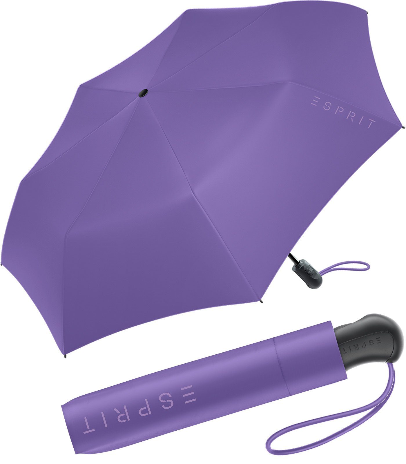 Esprit Langregenschirm Damen Easymatic Light Auf-Zu Automatik HW 2023, in den neuen Trendfarben, deep lavender lila