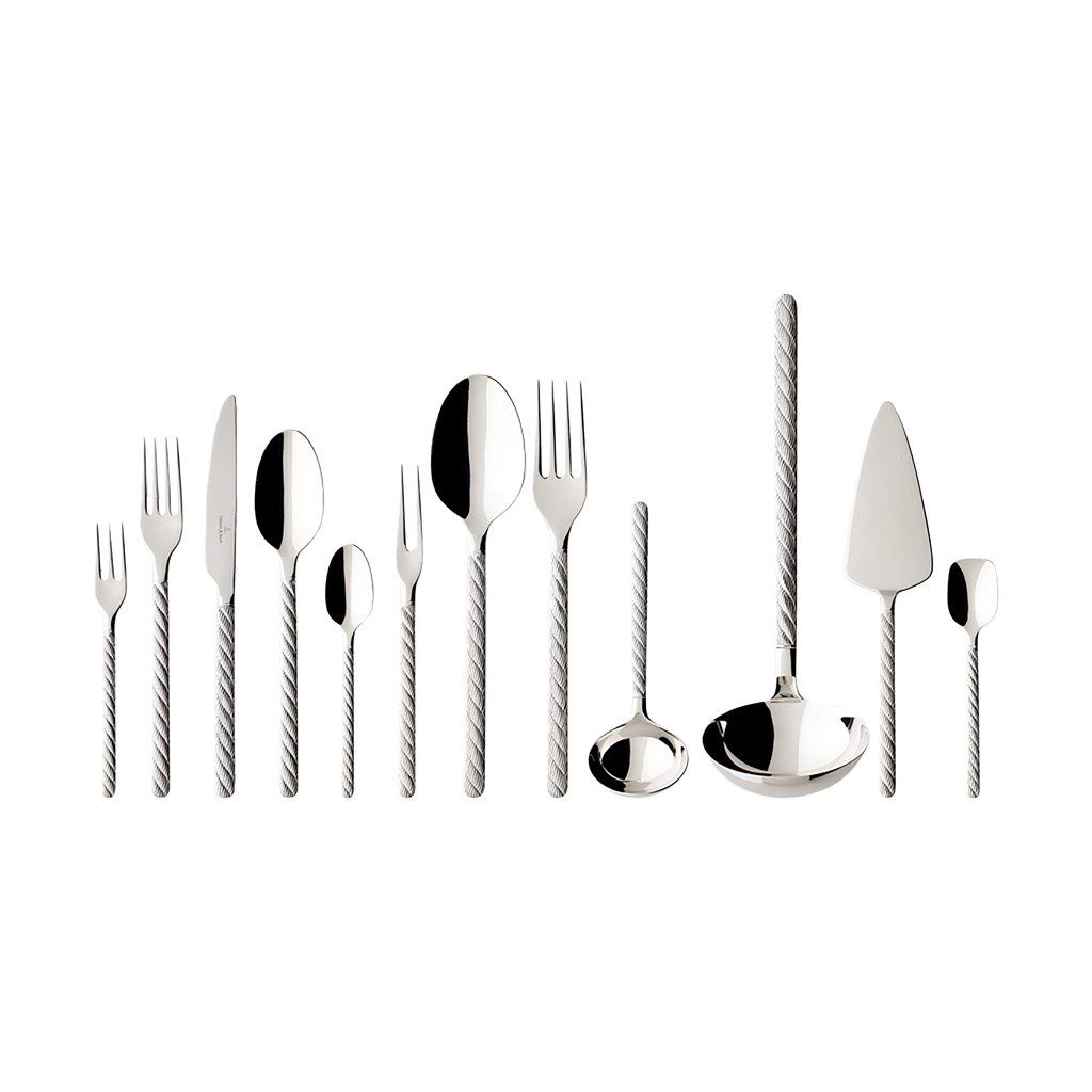 Villeroy & Boch Besteck-Set Montauk Tafelbesteck 70tlg. 49x34x13cm (70-tlg), 12 Personen, Edelstahl, Edelstahl, 70 Stck, spülmaschinenfest