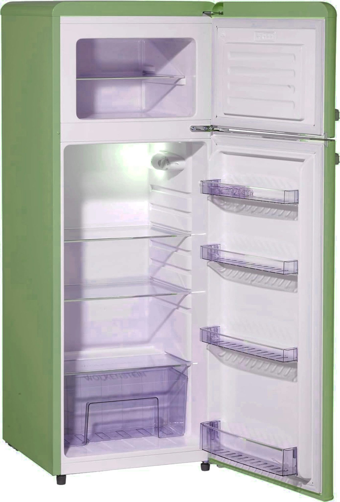 SCHOEPF Kühl-/Gefrierkombination RKG218DSG, 145,60 cm hoch, 54,50 cm breit, LED-Beleuchtung, Retro-Design, 211 Liter Nutzinhalt – Bild 4 von 5