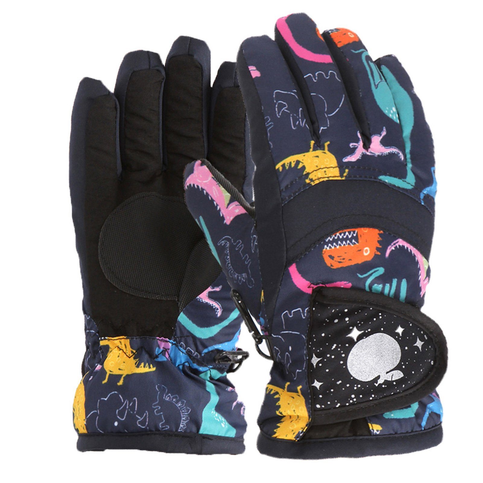 Handschuhe black Cartoon-Muster, Für Bequeme Blusmart Skihandschuhe Kinder-Skihandschuhe Mit