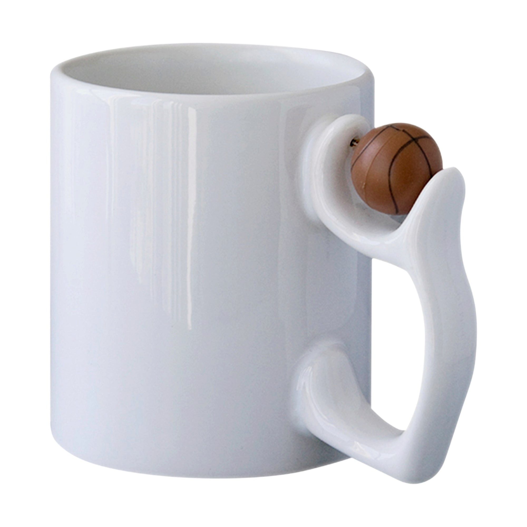 22Feels Tasse 5x Sublimation Basketball-Henkel Weiss 325ml Subli-Beschichtung Blanko