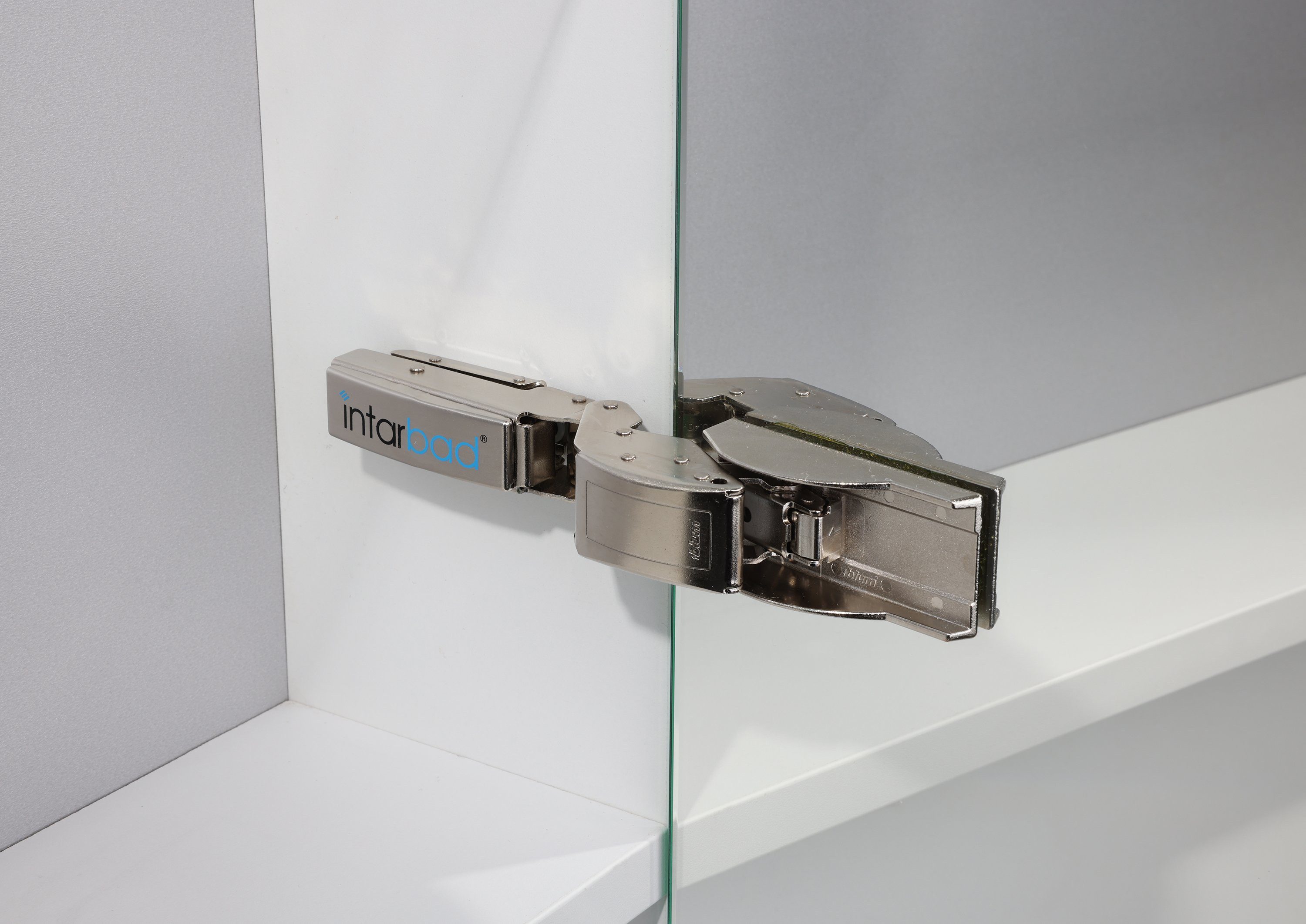 Intarbad Badezimmerspiegelschrank 80 cm 2 Türig ohne Beleuchtung Casella Eiche Grau Waschtisch