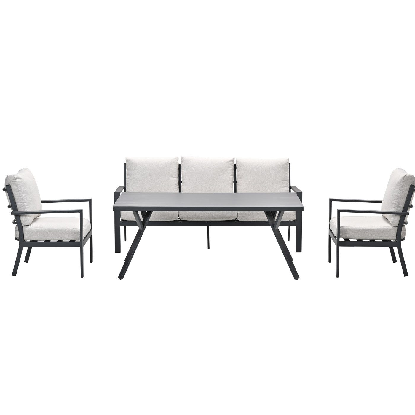 Garden Impressions Gartenlounge-Set Sergio Premium Aluminium Gartenlounge Set Gartenmöbelset 4-teilig, (4-tlg)