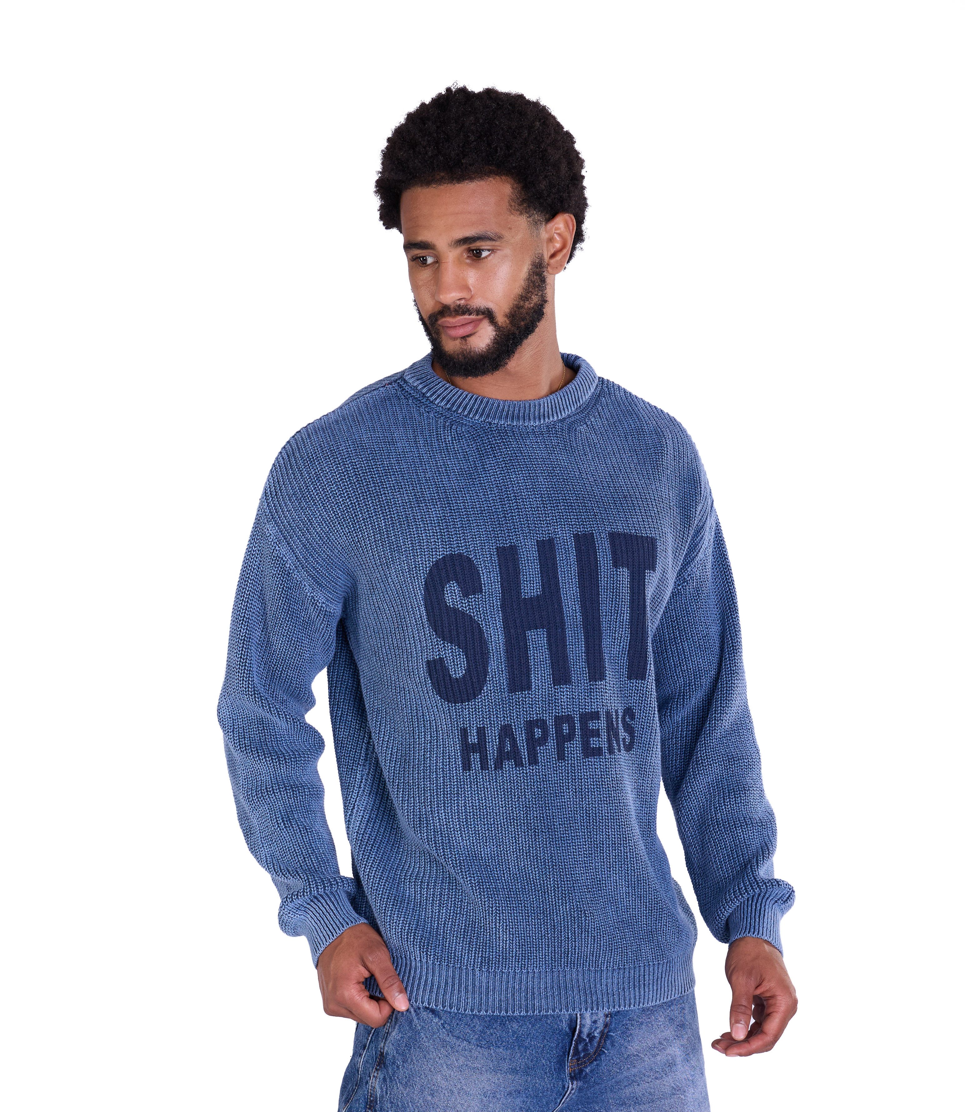 Denim Distriqt Strickpullover Herren Stickpullover mit Druck lässiger Schri günstig online kaufen