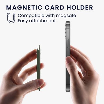 kwmobile Wallet Kartenhalter für Apple iPhone 15 / 14 / 13 / 12 Serie Halterung, (1-tlg., Magnetische Karten Hülle - kompatibel mit MagSafe Halter - Stoffbezug)