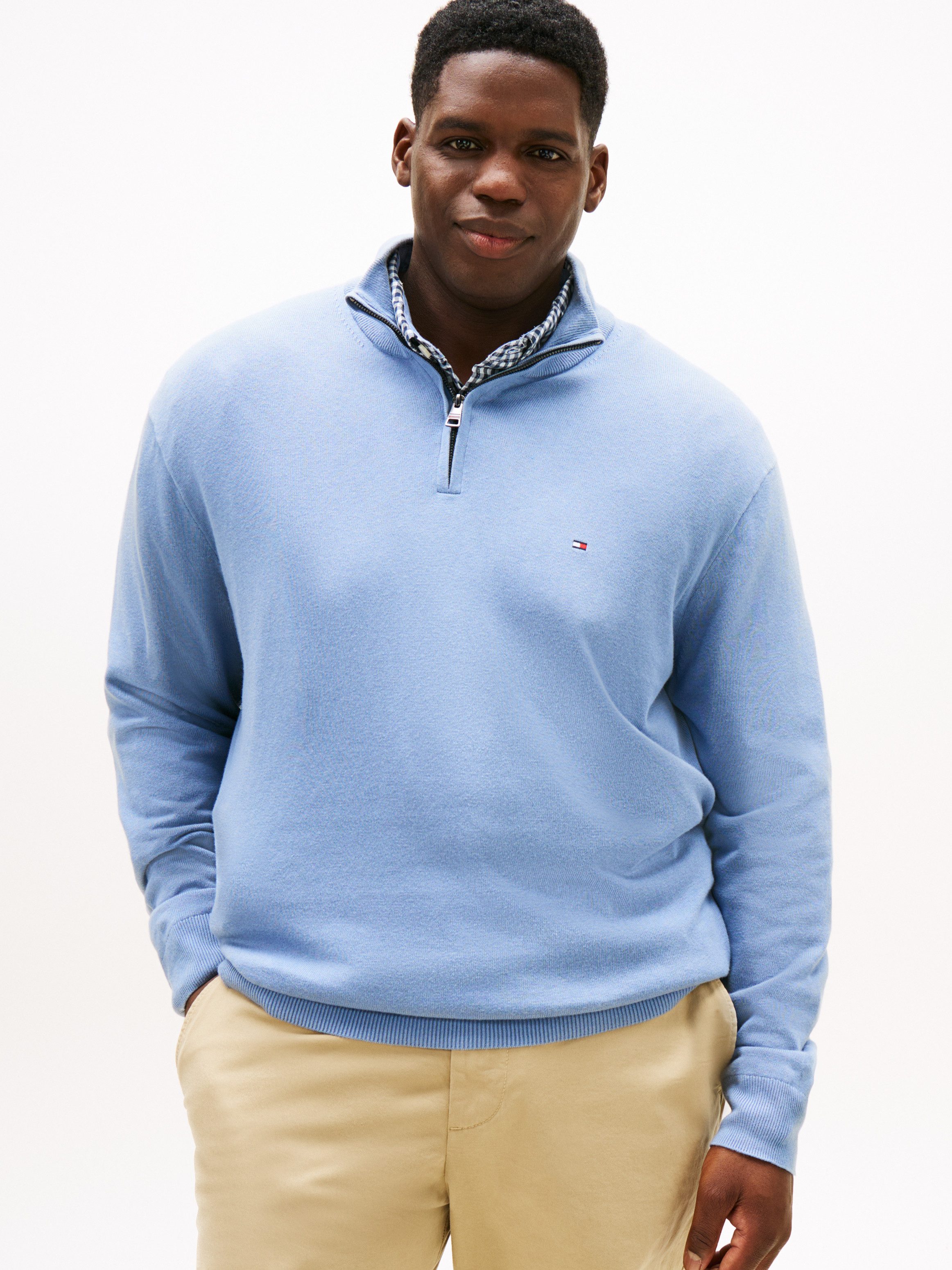 Tommy Hilfiger Big & Tall Troyer BT-PIMA ORG CTN CASHMERE ZMOCK-B Große Grö günstig online kaufen