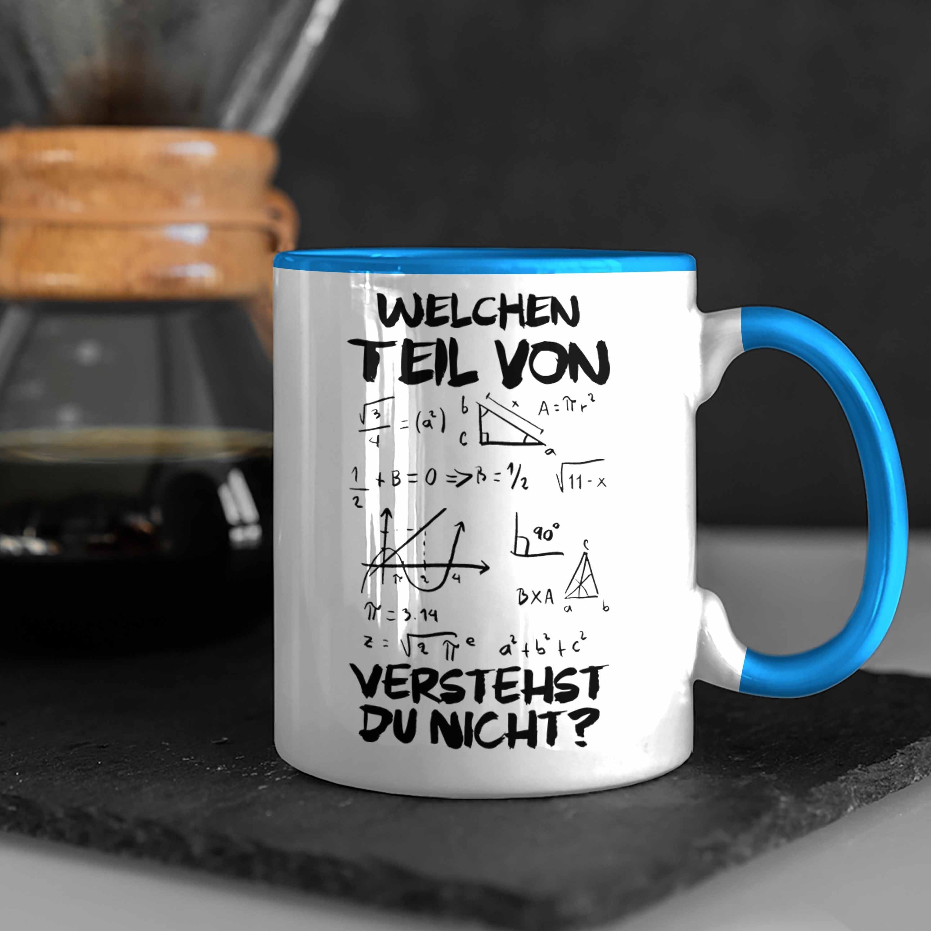 Trendation Tasse Trendation - Geschenk Lustig Teil Physiker Verstehst Mathelehrer Welchen Tassen Kaffeetasse Mathestudent Spruch Mathematiker Tasse Du Physik von Nicht Blau mit