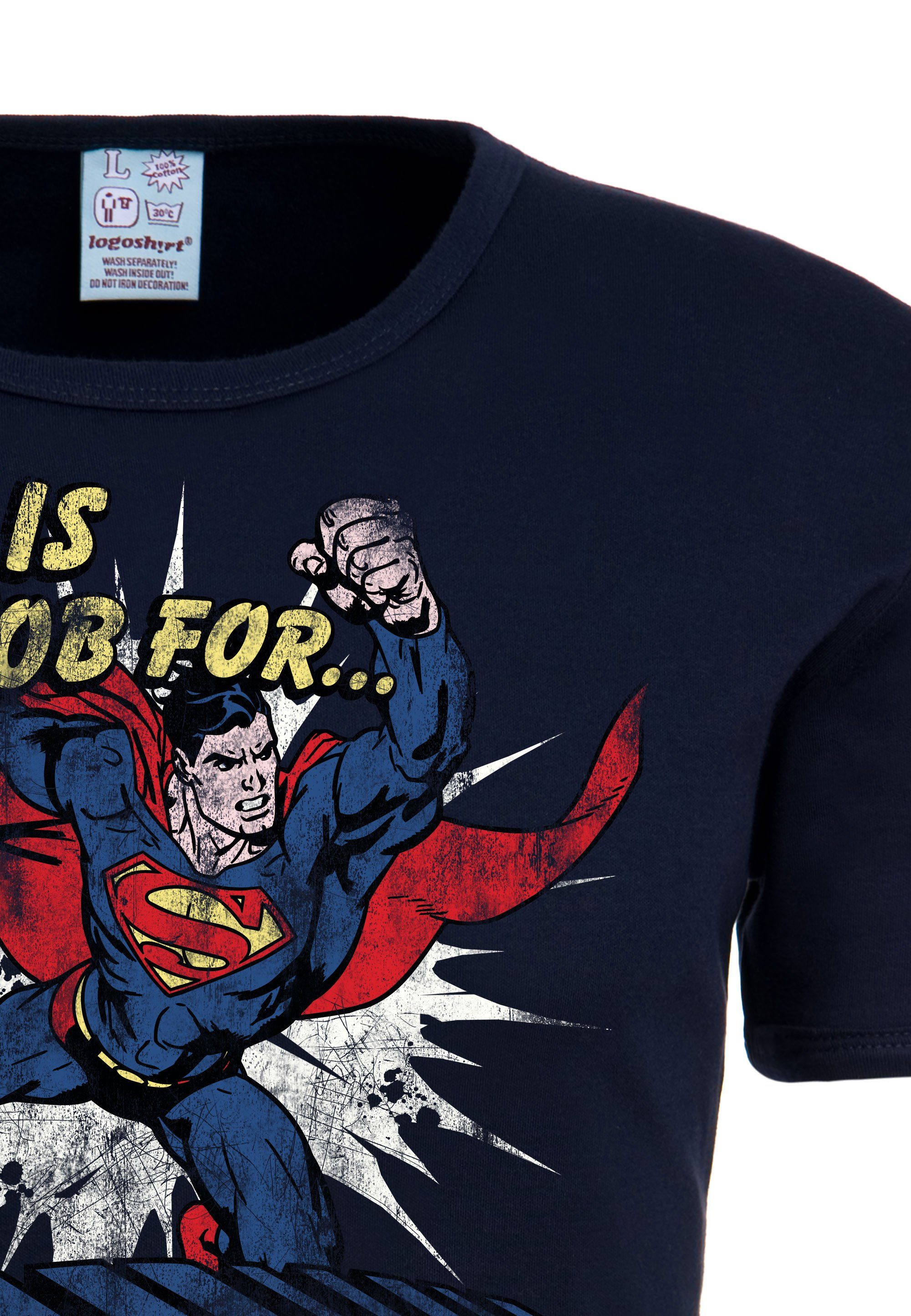 LOGOSHIRT T-Shirt Superman mit lizenzierten Originaldesign