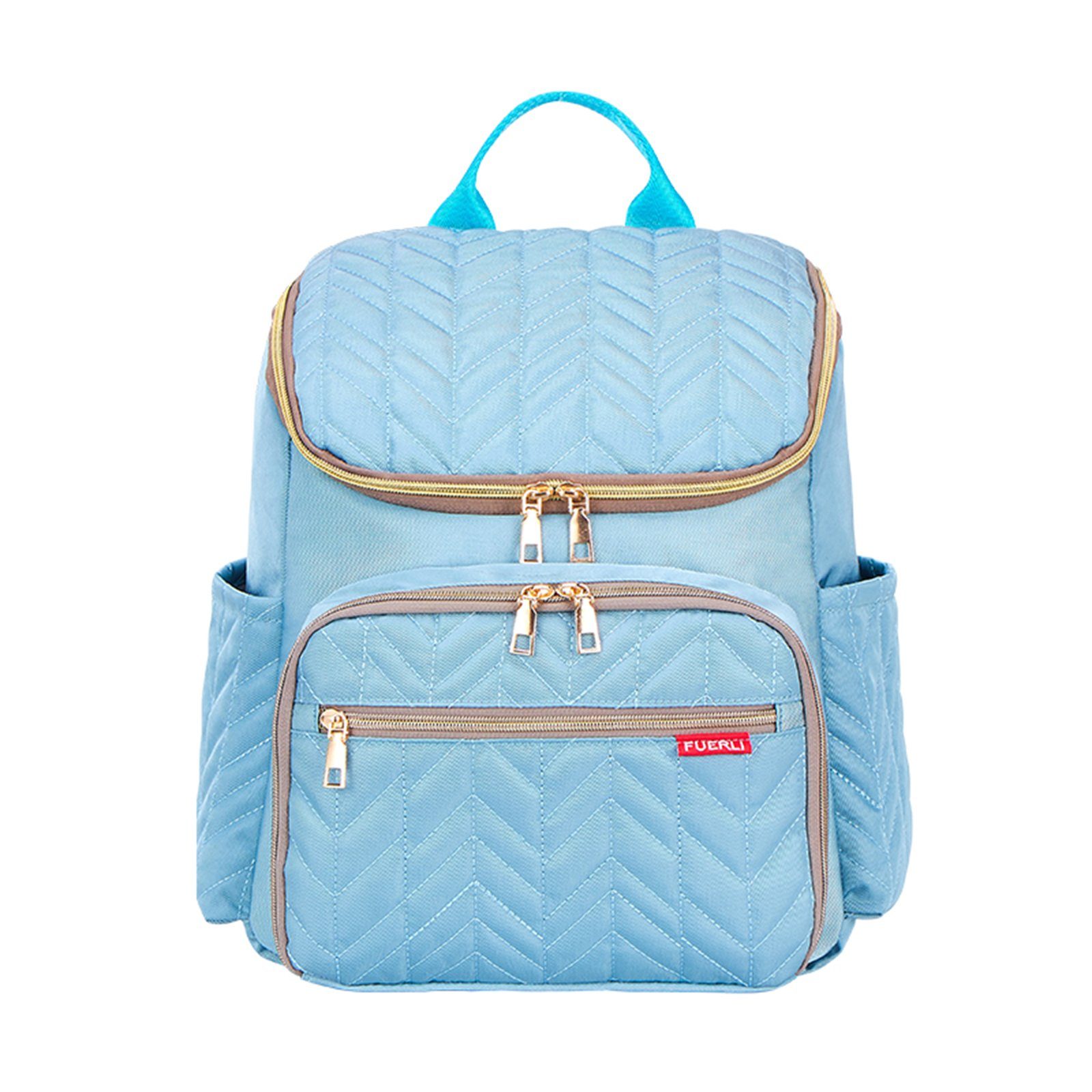 Multifunktional, Rucksack Flaschenhalter, Wickelrucksack Wickelrucksack), Milchfläsche Tasche mit Wickelauflage Multifunktions-Babytaschen Rucksack Blau+Gold tragbarer mobiler (Windeln Kinderwagengurte Baby mit Babyflasche wasserabweisend Schnullerhalter Babytasche, Wickeltasche REDOM