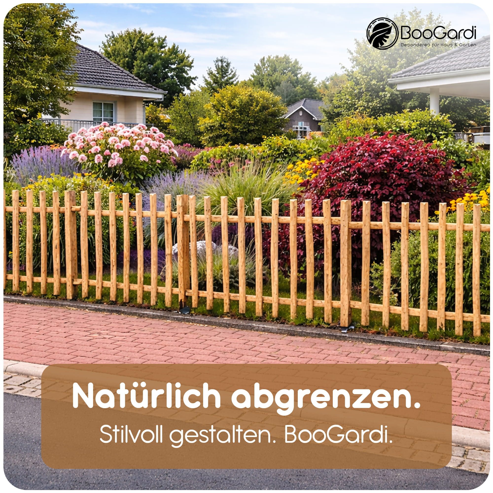 BooGardi Staketenzaun Gartenzaun Bausatz, (Höhe 50cm x Breite 90cm Lattenab günstig online kaufen