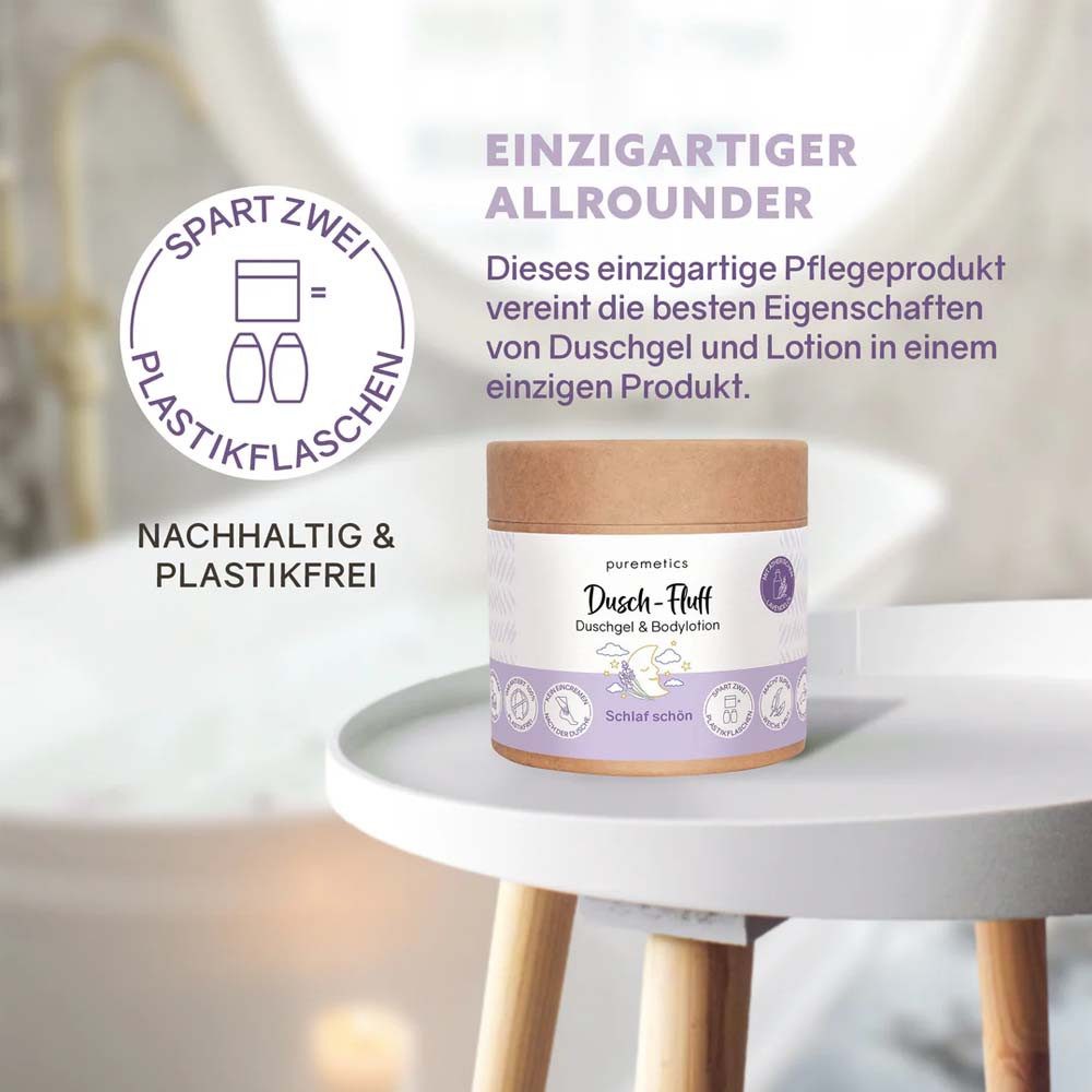 puremetics Körperpeeling 2in1 Dusch-Fluff - Schlaf schön 200g