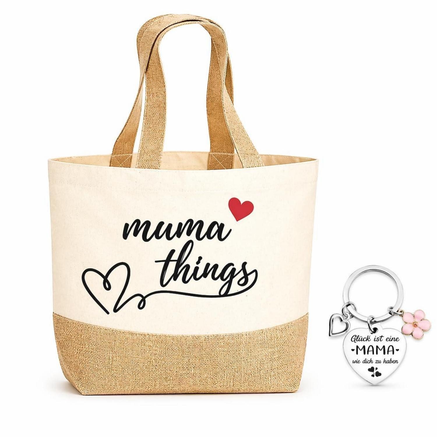 LuxusKollektion Shopper Geschenkset Mama Tasche Schlüsselanhänger