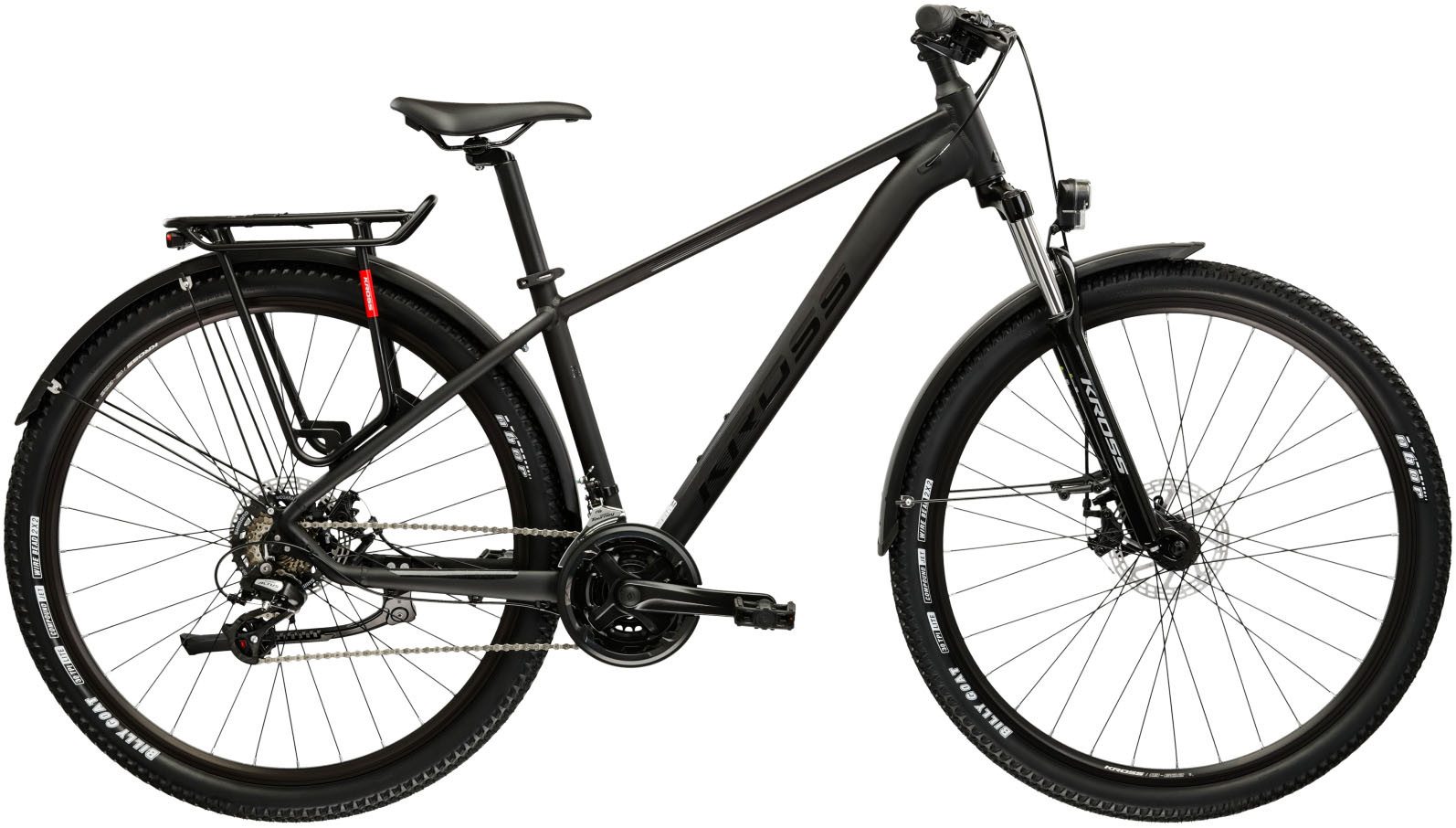 Kross Mountainbike Hardtail 27,5" Hexagon X200 schwarz 21 Gänge mit Beleuchtung 2026, 21 Gang Shimano ALTUS M310 Schaltwerk, Kettenschaltung, Rahmen aus Aluminium Performance