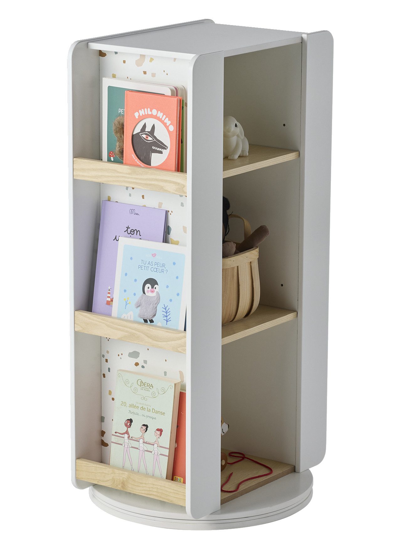 vertbaudet Bücherregal Drehbares Kinderzimmer Regal TERRAZZO