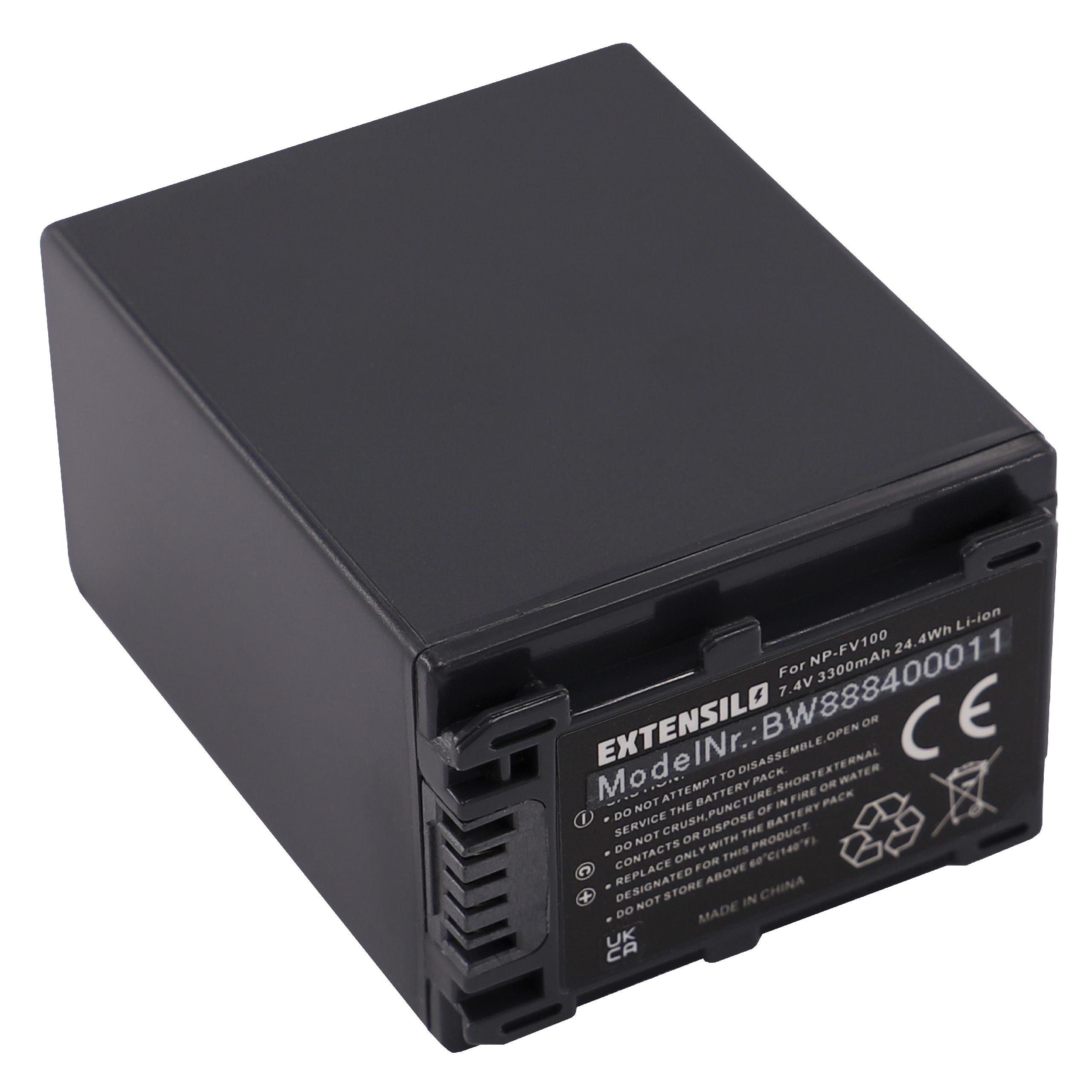 Sony Extensilo Kamera-Akku passend DCR-HC35E, DCR-HC32E, mAh DCR-HC36E, für DCR-HC38E, 3300