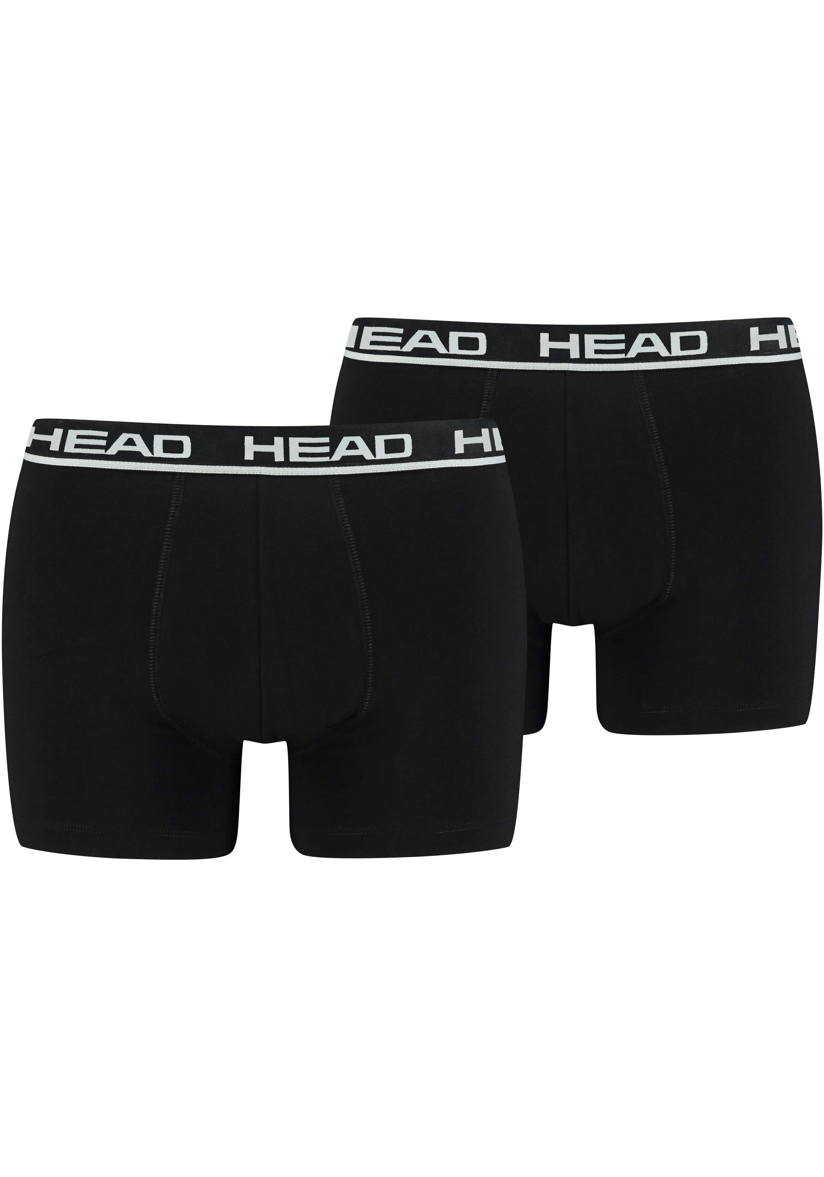 Head Boxershorts (2-St) Trunks aus superweicher Baumwolle black