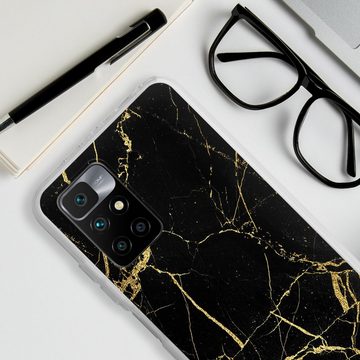DeinDesign Handyhülle Marmor schwarz Muster BlackGoldMarble Look, Xiaomi Redmi 10 Silikon Hülle Bumper Case Handy Schutzhülle