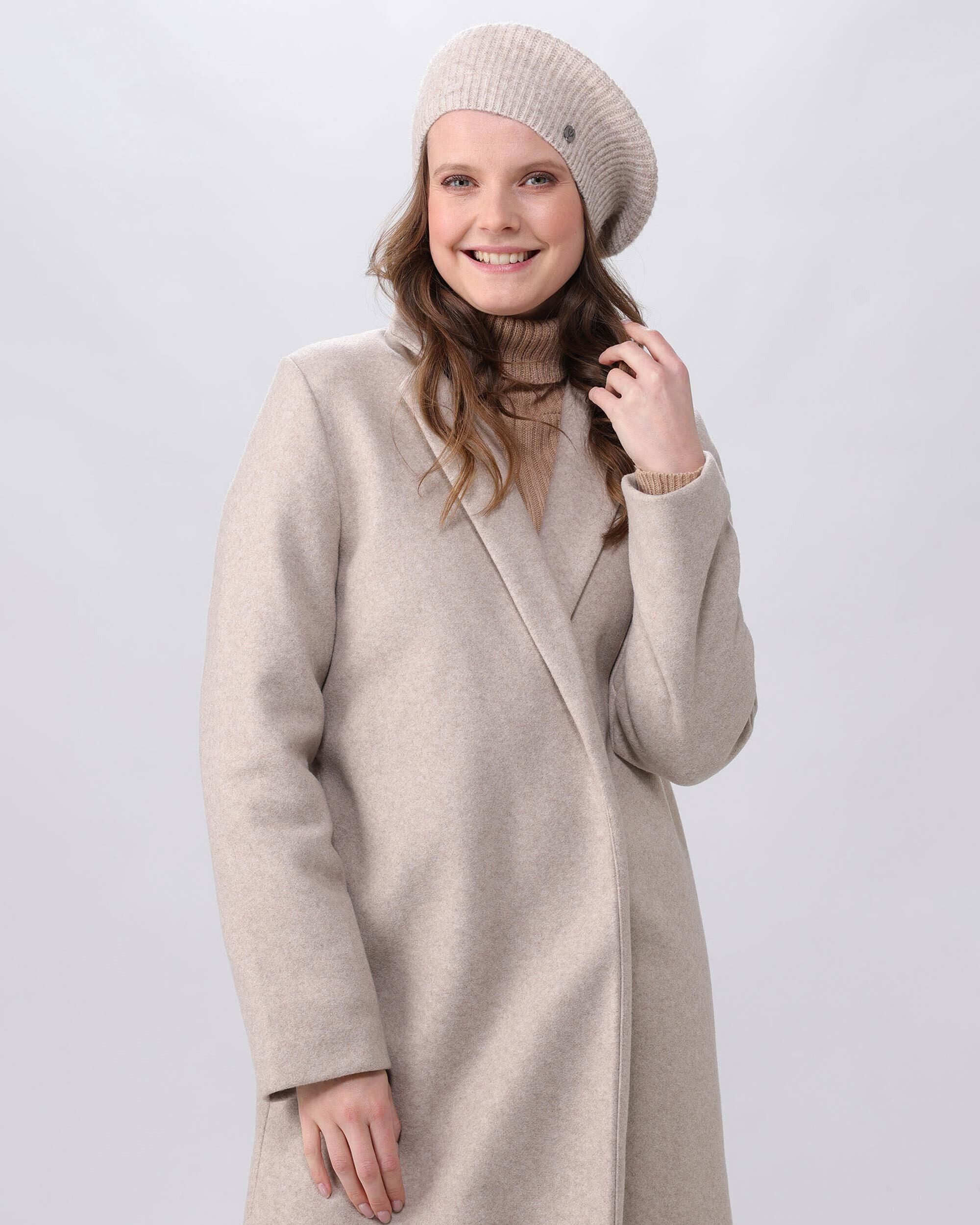 Fraas Strickmütze Polyester Strick-Baskenmütze (ohne Fransen)