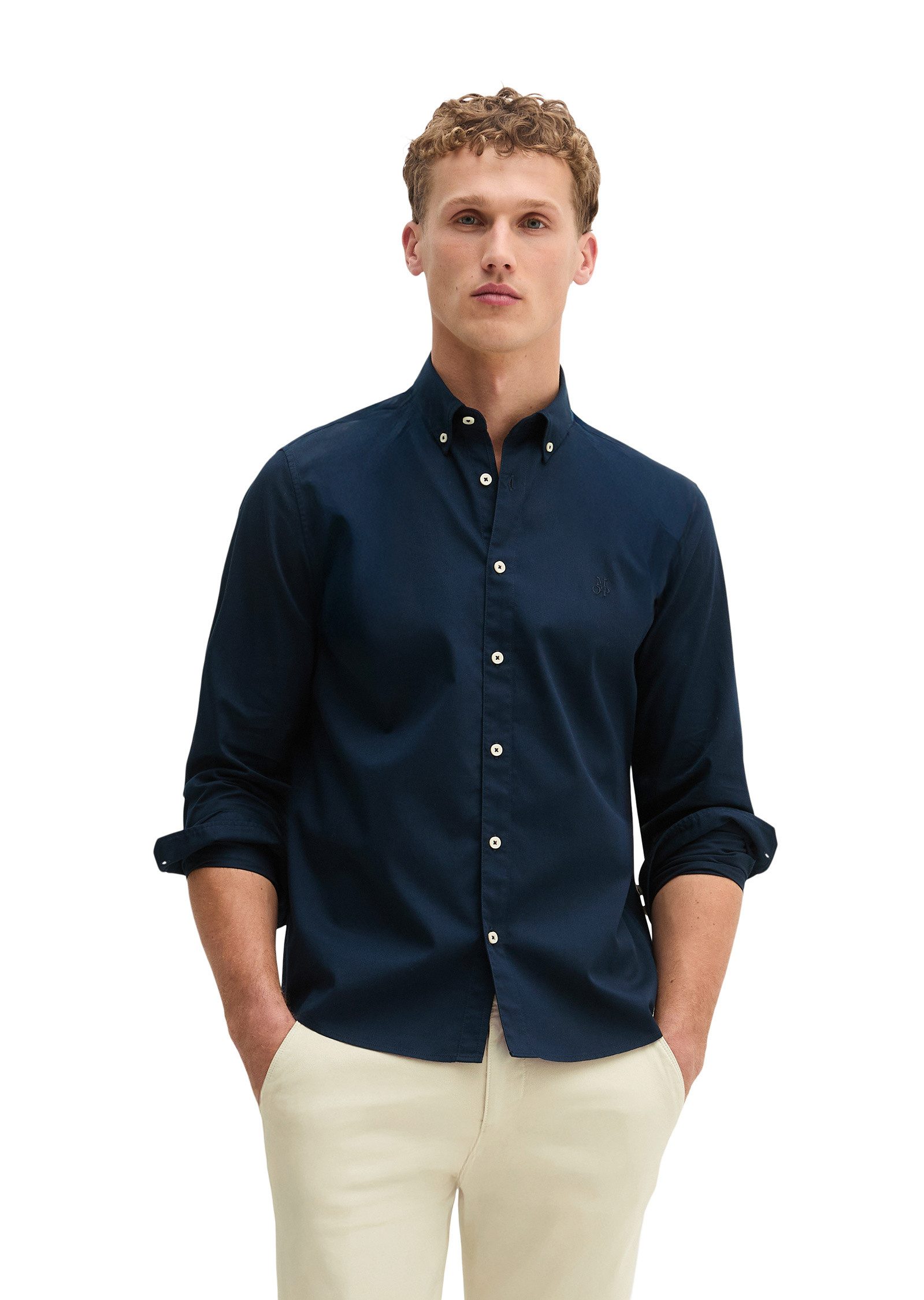 Marc O'Polo Langarmhemd aus Bio-Baumwolle