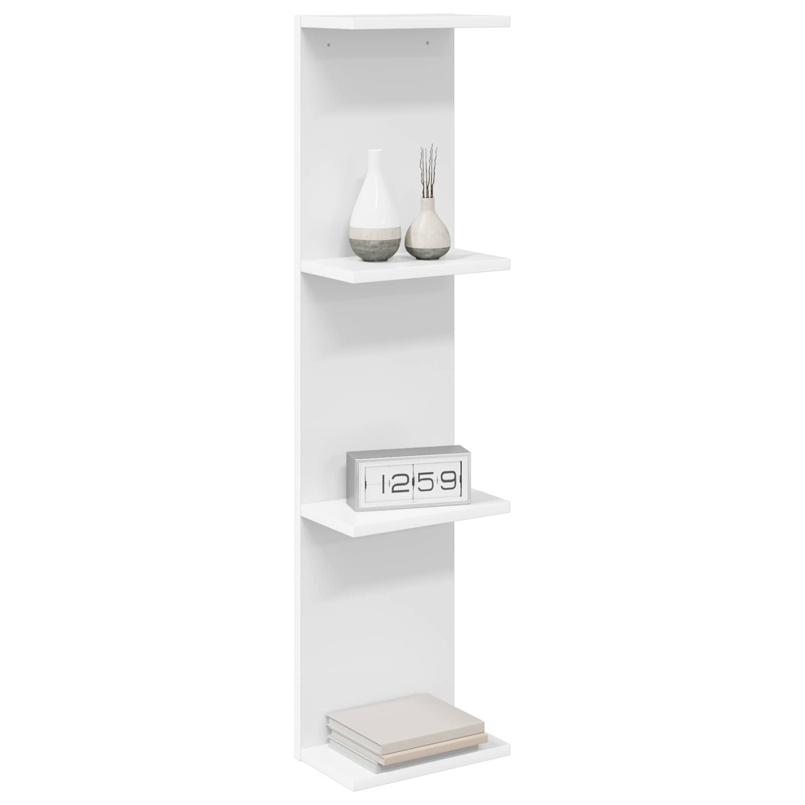 vidaXL Regal Wandregal Weiß 22 x 15 x 100 cm Holzwerkstoff, 1-tlg.