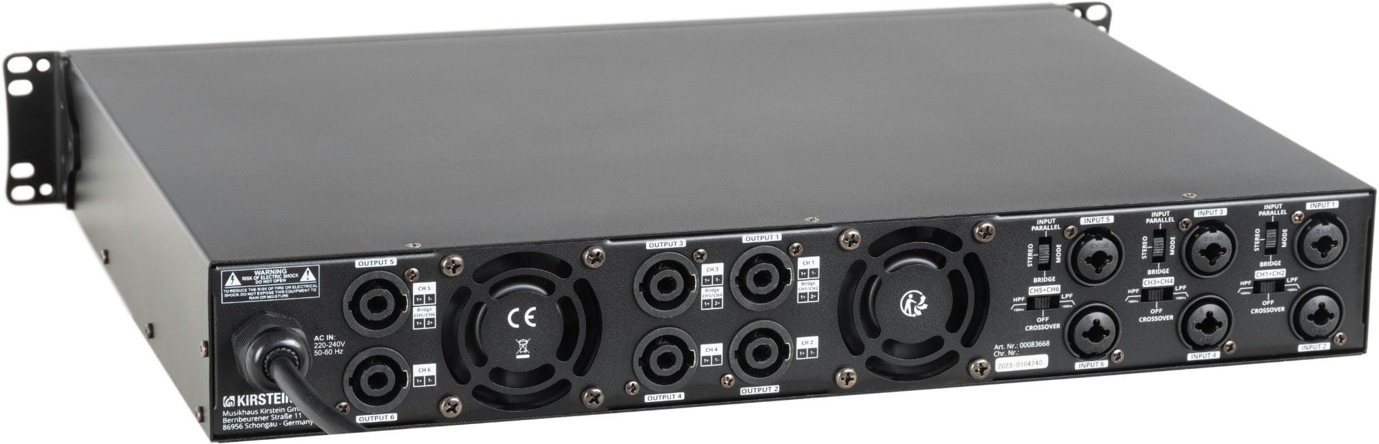 Kanäle: Endstufe Audioverstärker MC6-400 mit 6x Schaltung & Grenzfrequenz) flexibler 600 W, Pronomic Watt 3600 (Anzahl einstellbarer Endstufe 6,