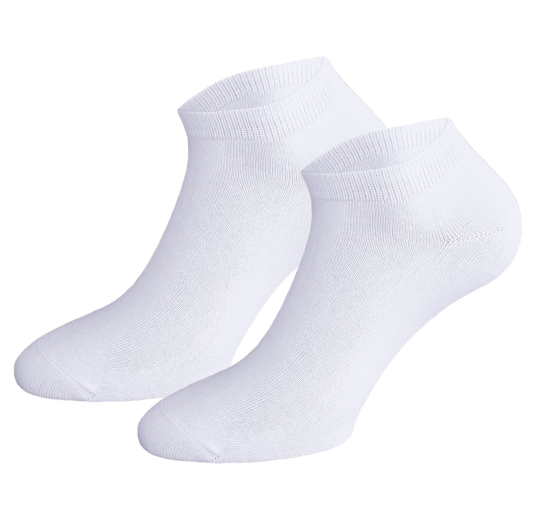 Sockenhimmel Sneakersocken Socken für kurze (sehr Basic Damen Naht Sportsocken in Weiß Farben leichte maschinengekettelte flach) Paar) Sommersocken (10