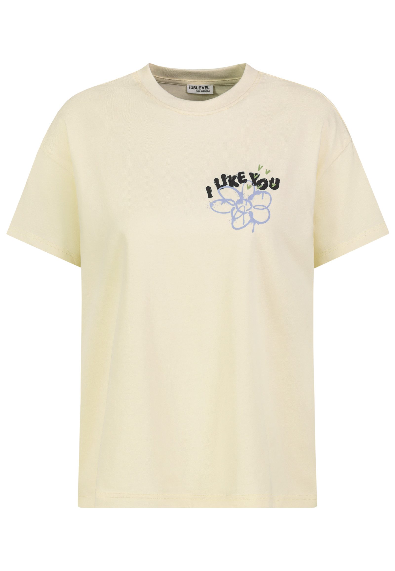 SUBLEVEL T-Shirt Damen Oversize T-Shirt mit Rückenprint Baumwollshirt, Prin günstig online kaufen