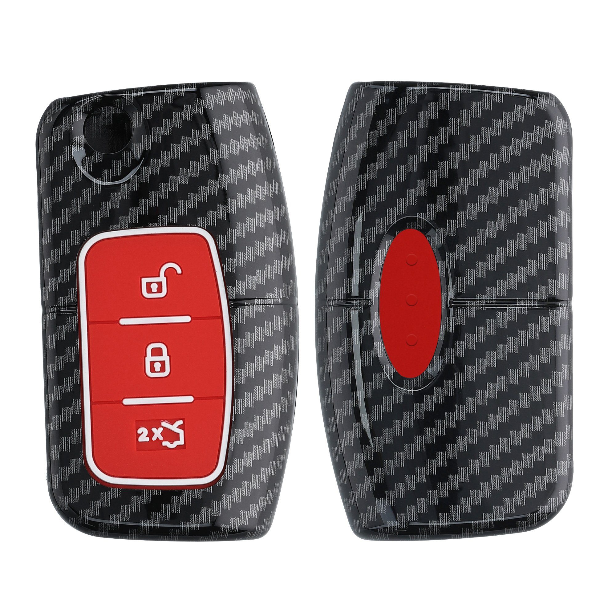 kwmobile Schlüsseltasche Autoschlüssel Hülle Schlüsselhülle 3-Tasten Cover Hardcover Case Autoschlüssel, - für Klappschlüssel Ford Schutzhülle