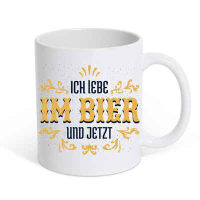 Youth Designz Tasse Im Bier Und Jetzt Kaffeetasse Geschenk, Keramik, mit lustigem Print