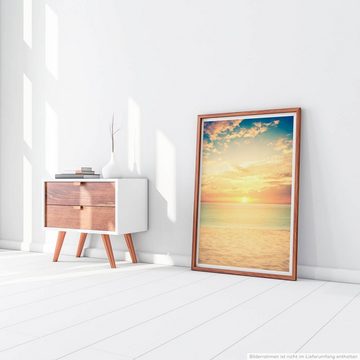 Sinus Art Poster 60x90cm Poster Landschaftsfotografie  Strand mit Sonnenaufgang