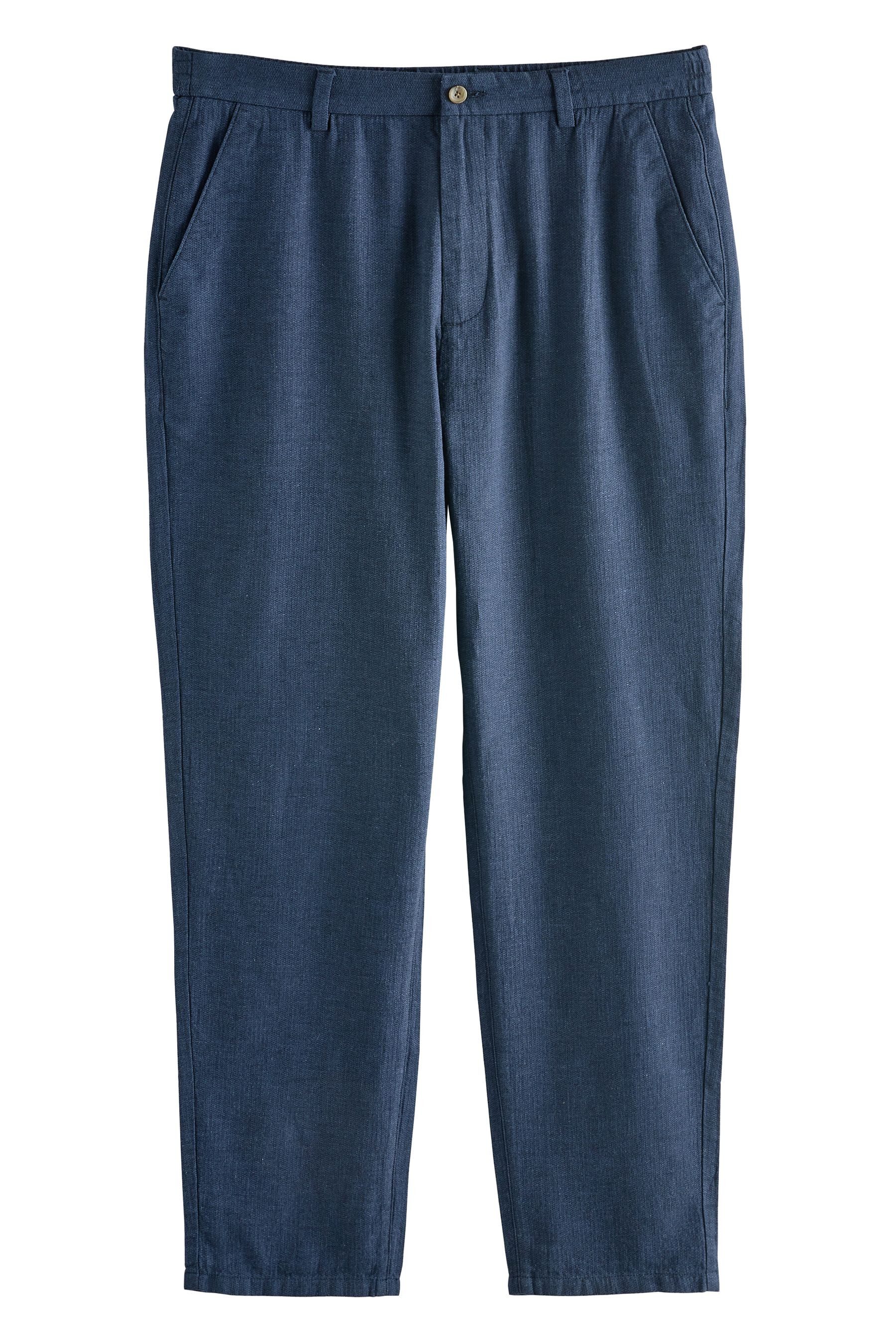 Next Dehnbund-Hose Strukturierte Hose aus Leinengemisch günstig online kaufen