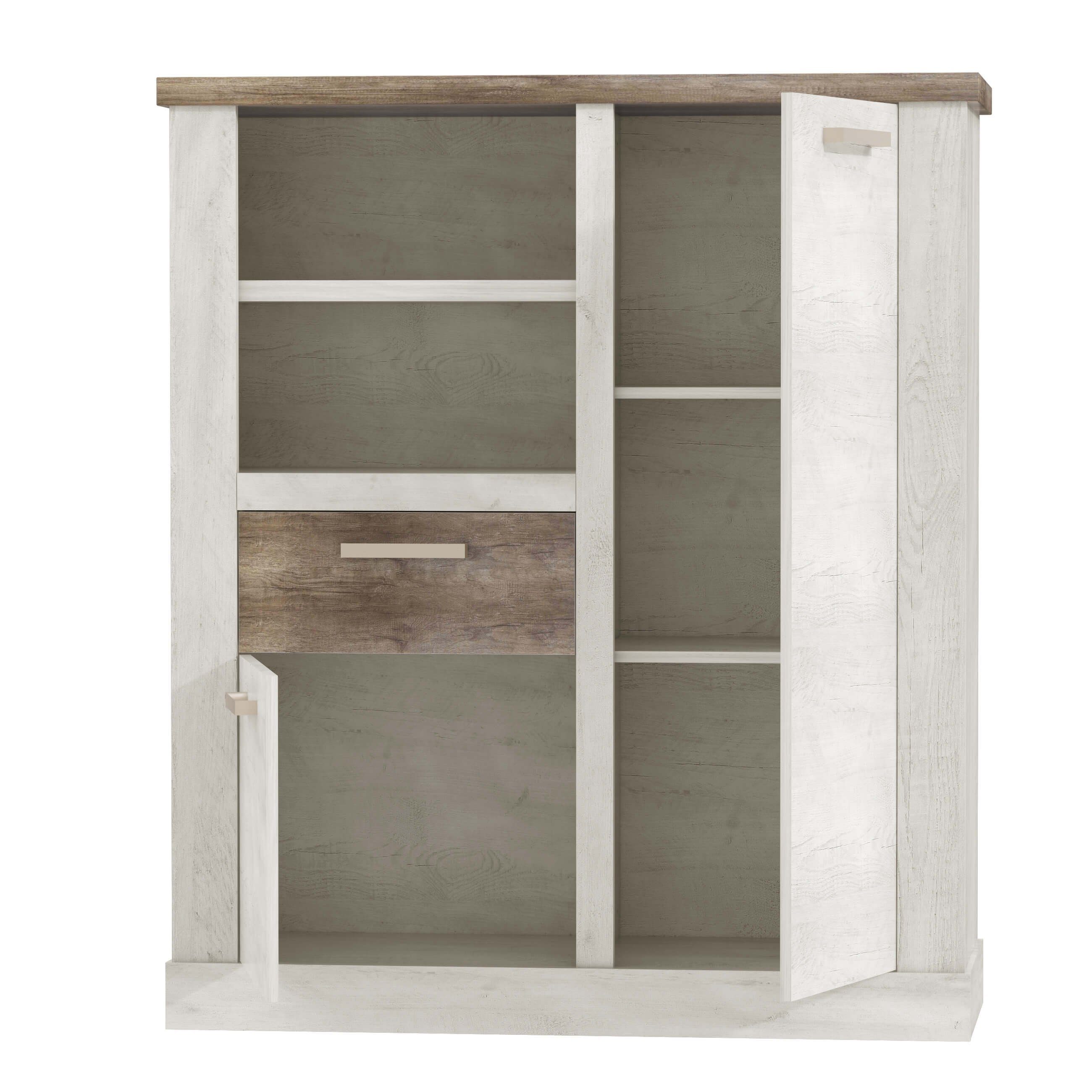 Newroom Sideboard Coby, Sideboard Pinie Weiß Modern Kommode Highboard Wohnzimmer