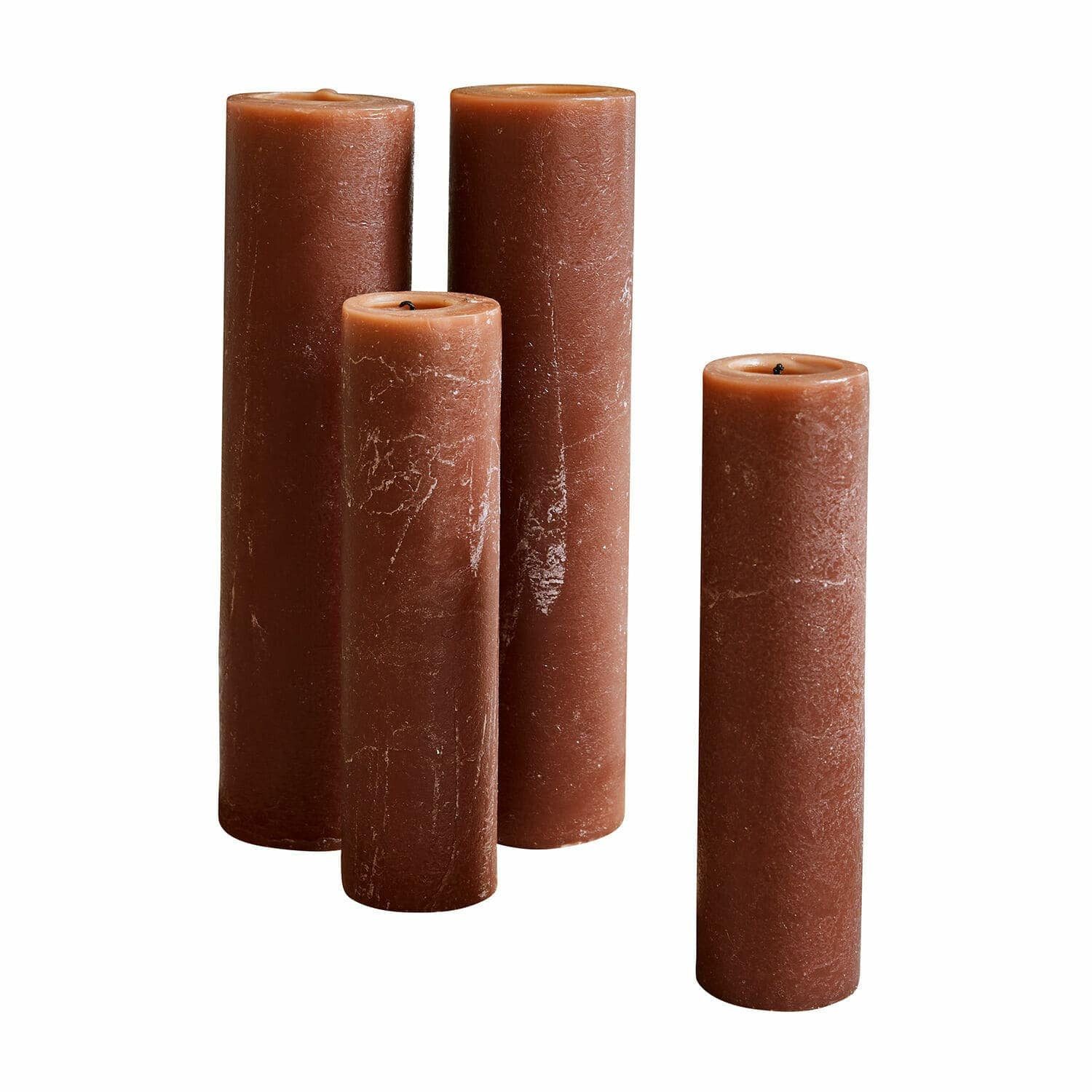 Mirabeau Stumpenkerze Kerze 4er Set Avinal rostrot (4er Set, 4er Set), none