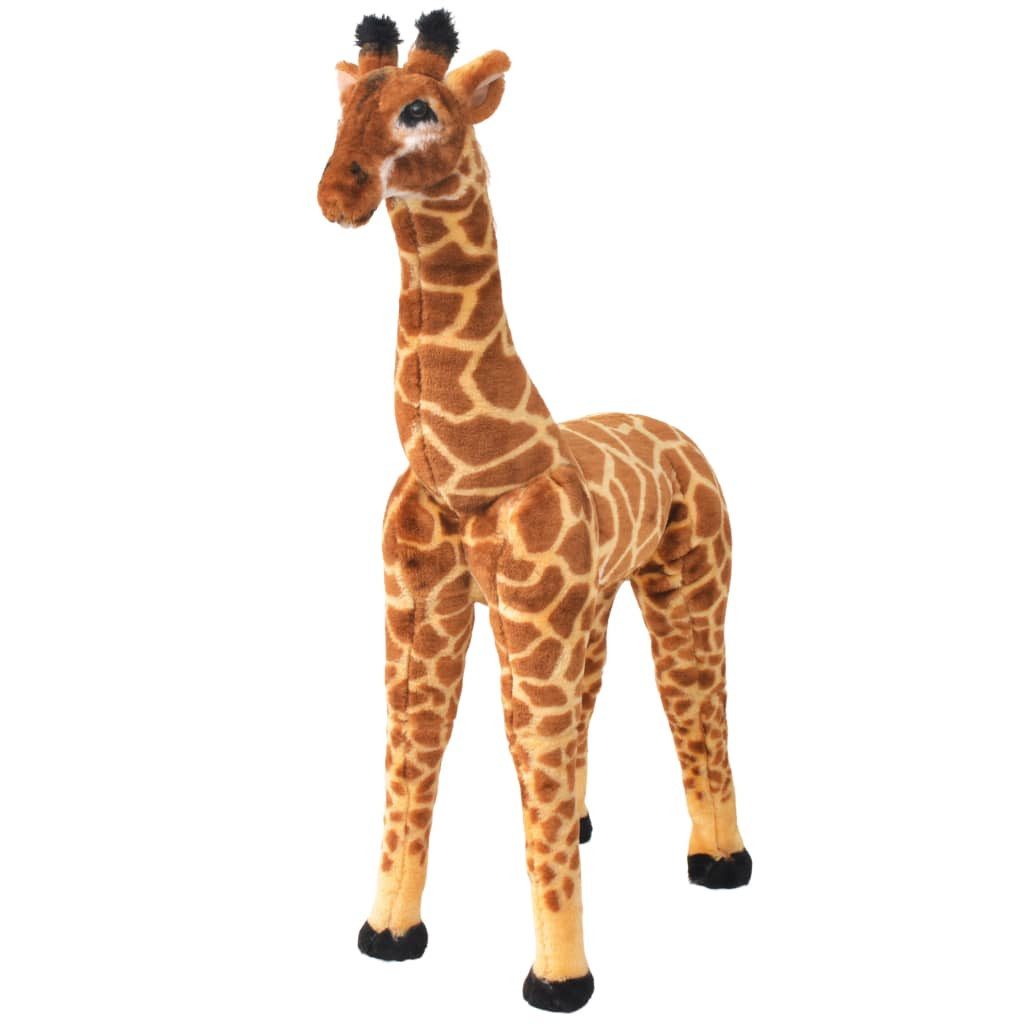 vidaXL Kuscheltier NA Stofftier Kuscheltier Plüschtier Giraffe Braun und Gelb XXL