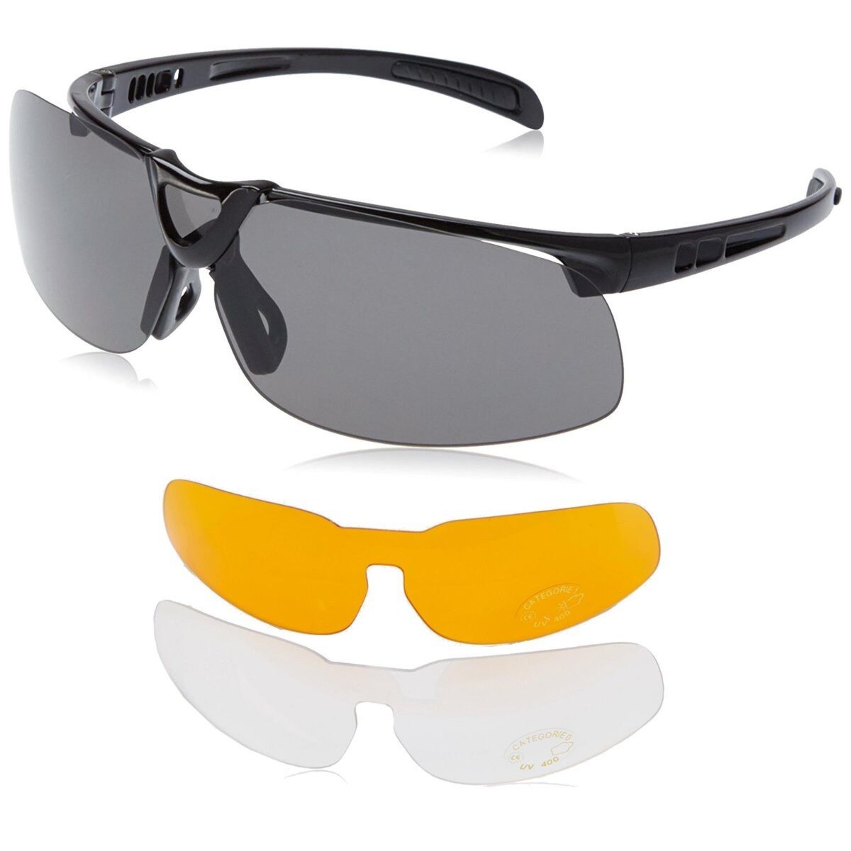 L.A. Sports Skibrille Sportbrille Snowboardbrille 15530, (Spar-Set, 1-St., 1 Rahmen + 3 Wechselgläser + 1 Aufbewahrungsbeutel), mit praktischer Anti-Beschlag-Funktion