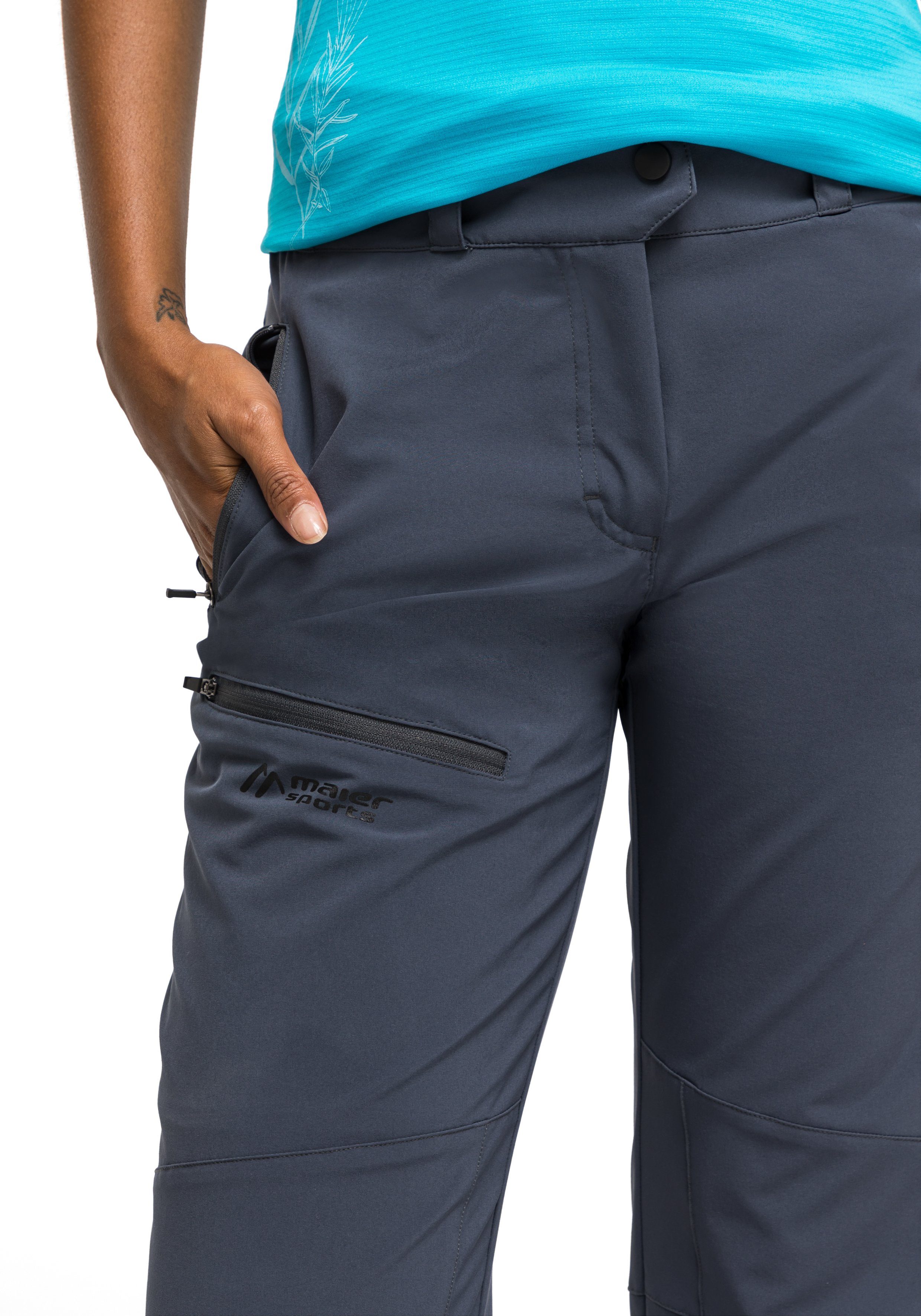 Schnelltrocknende Sports Material Outdoorhose grau Latit Funktionshose W aus Maier elastischem