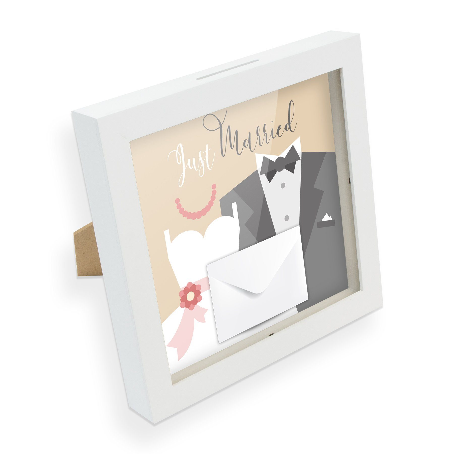 Spardose itenga Bilderrahmen Geldgeschenk Just married Brautpaar (Motiv 23)