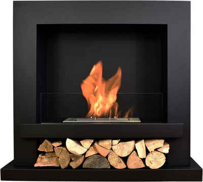 GLOW FIRE Echtfeuer-Dekokamin »Ethanolkamin Glow Fire Kalmar (schwarz) Ofen«, mit Heizleistung, TÜV zertifizierte Sicherheit