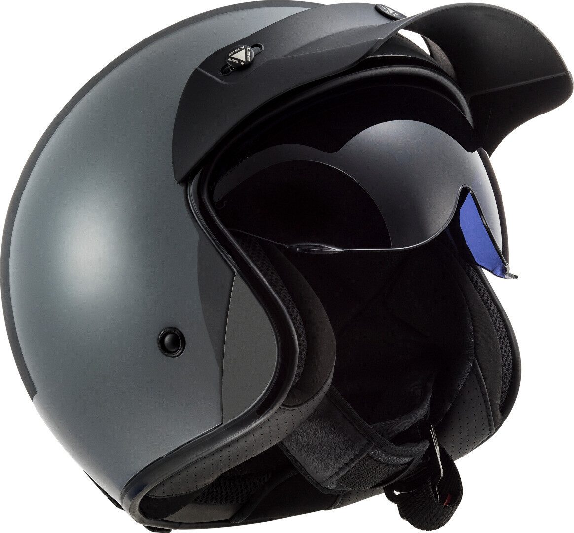 LS2 Motorradhelm OF601 Bob Solid Jethelm, integriertes Sonnenvisier