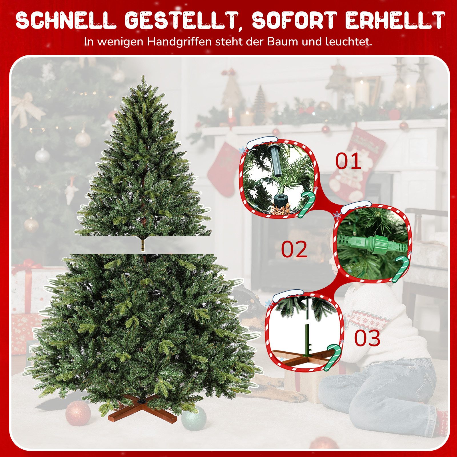 Ferghana Künstlicher Weihnachtsbaum 750-2186PVC/PE Baum Spitzen, Aufbewahru günstig online kaufen