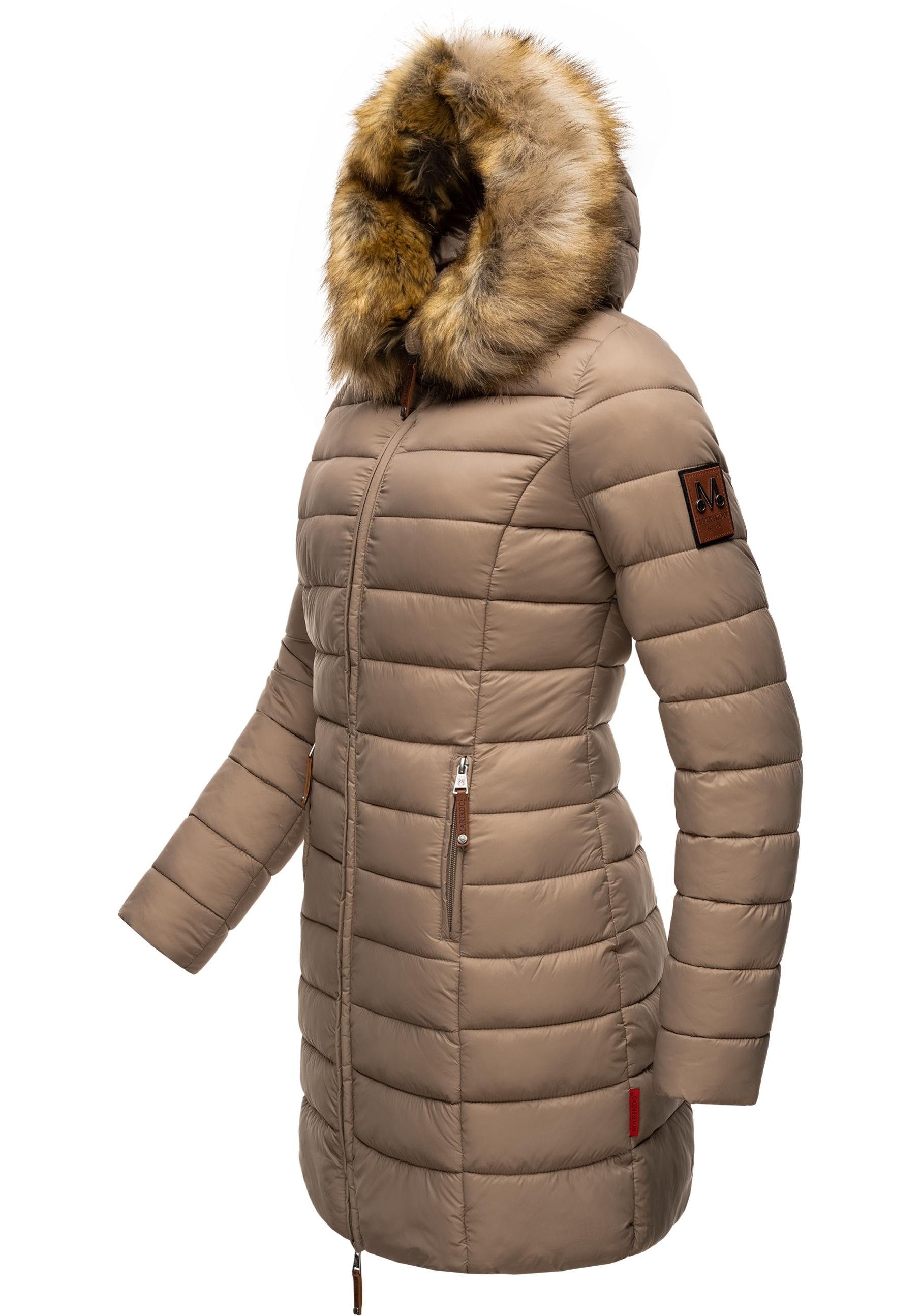 Marikoo Steppmantel Rose-Stepp zeitloser Winterparka mit großer Kunstfellka günstig online kaufen