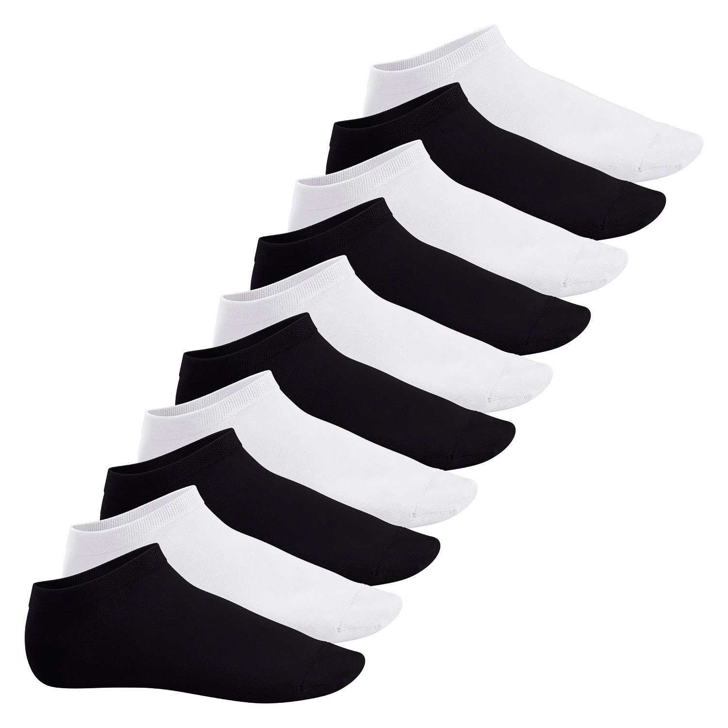 Footstar Füßlinge Sneak Damen 5x Schwarz Weiss (10/20 Sneakersocken / (5x & Schwarz Weiss) Herren kurze It! Socken Paar) + Mix