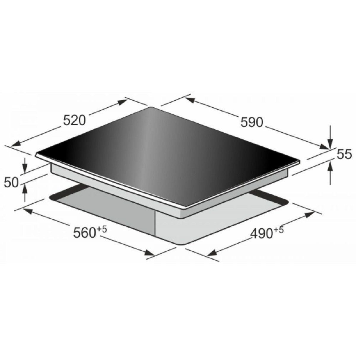 Kaiser Küchengeräte Backofen-Set EH 6355 Em+KCT 6705 Fi, Elektro Einbau Backofen Autark 60cm 67L+ Induktions-Kochfeld 60 cm