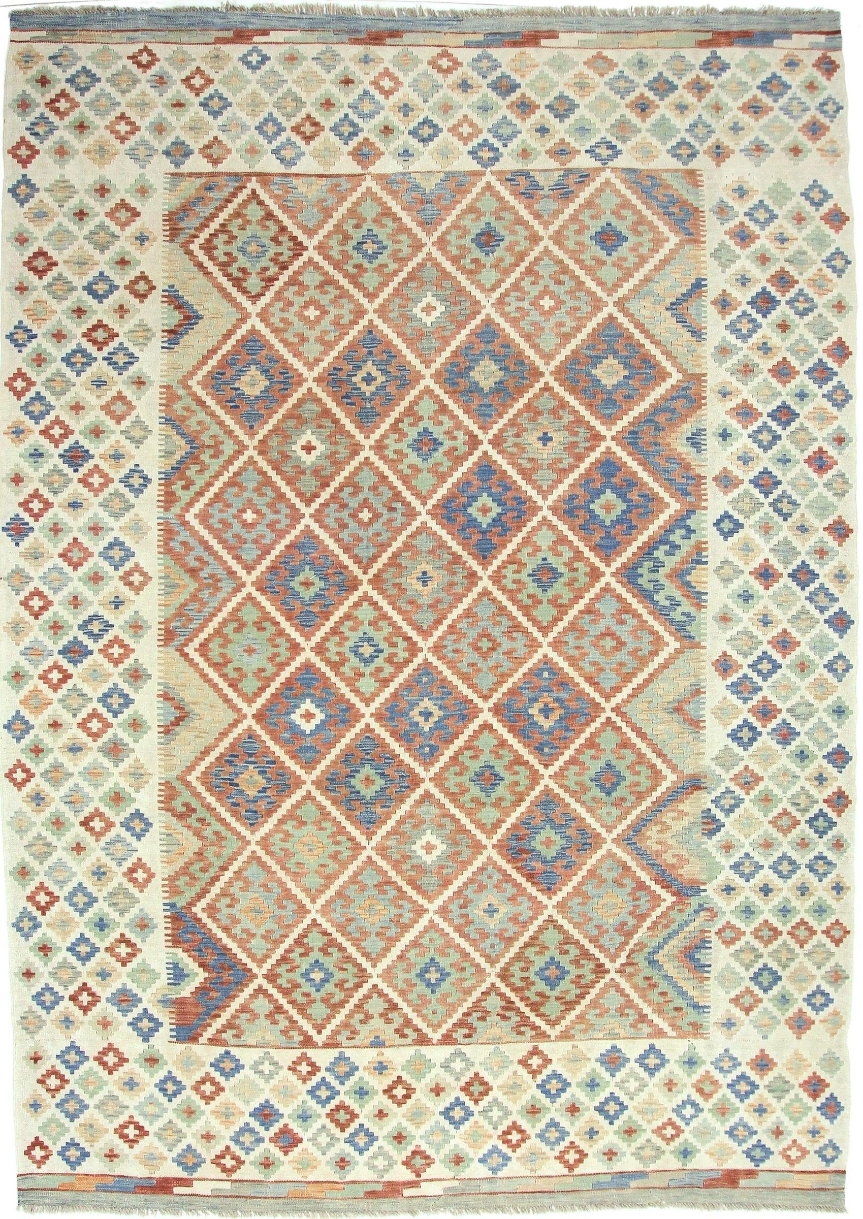 Orientteppich Kelim Afghan 294x212 Handgewebter Orientteppich, Nain  Trading, Höhe: 0.3 mm