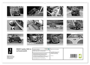 CALVENDO Wandkalender BMW Isetta 300 in schwarzweiß (Premium, hochwertiger DIN A2 Wandkalender 2023, Kunstdruck in Hochglanz)