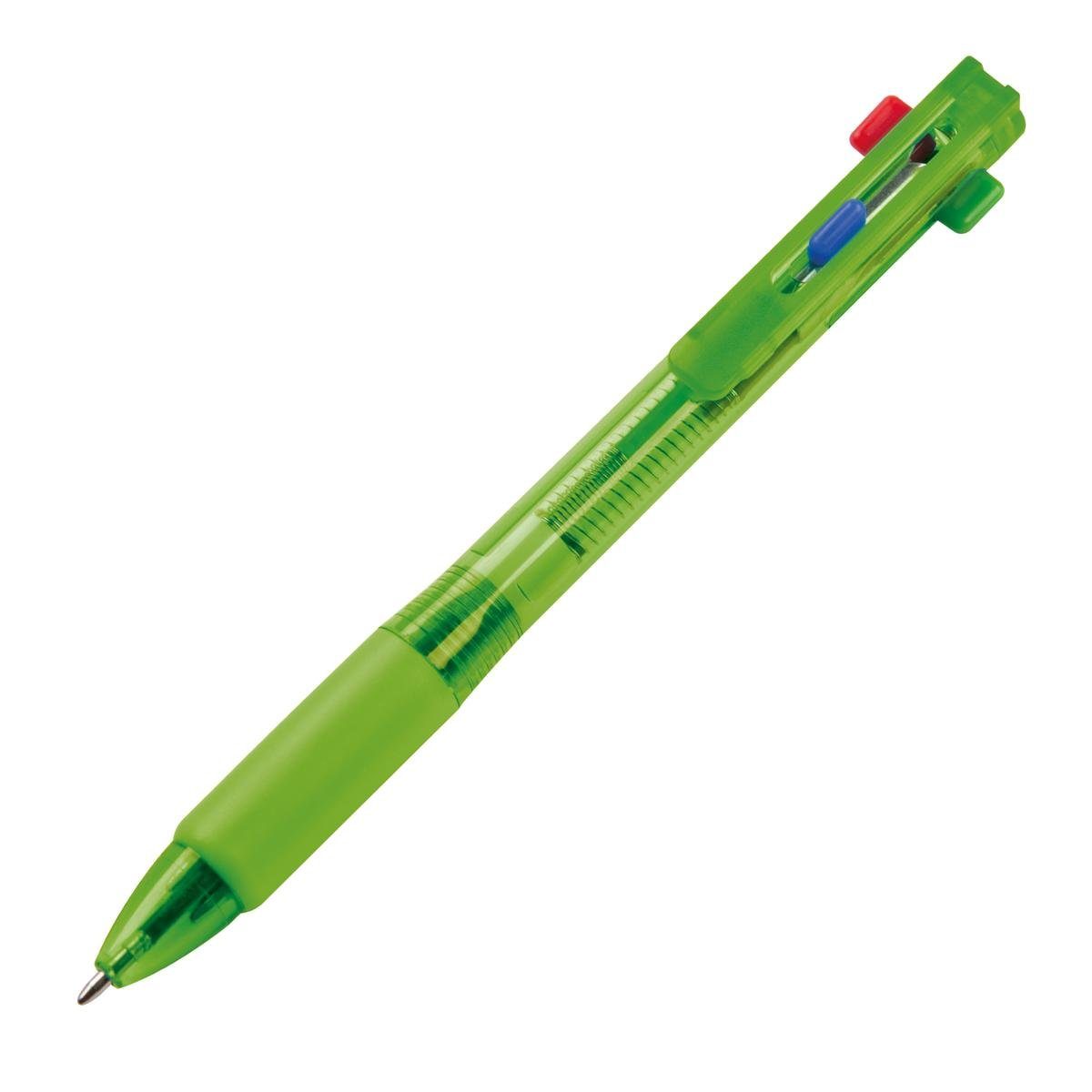 Livepac Office Kugelschreiber 4in1 Kugelschreiber mit 4 Schreibfarben / Kugelschreiberfarbe: hellgrü
