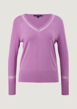 Comma Langarmshirt Pulli mit semitransparenter Blende Blende